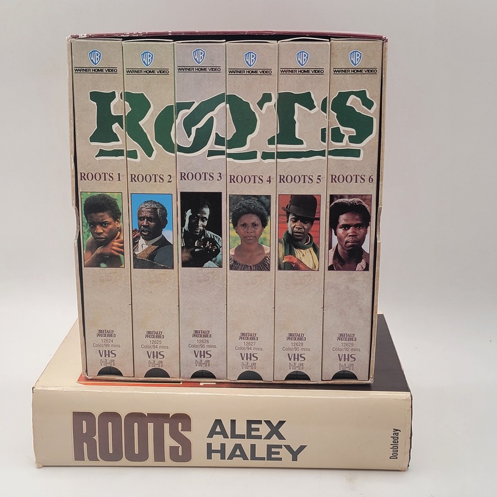 Alex Haley Roots VHS Box Set & Hardcover Book Club Edition 1992 Warner Good‎